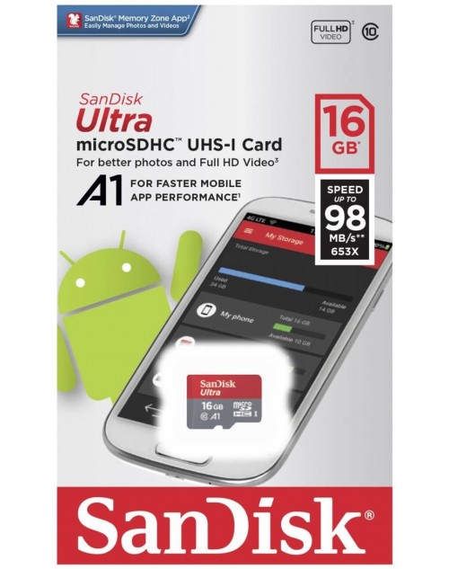 Sandisk Ultra microSDHC UHS-I 16GB Class 10